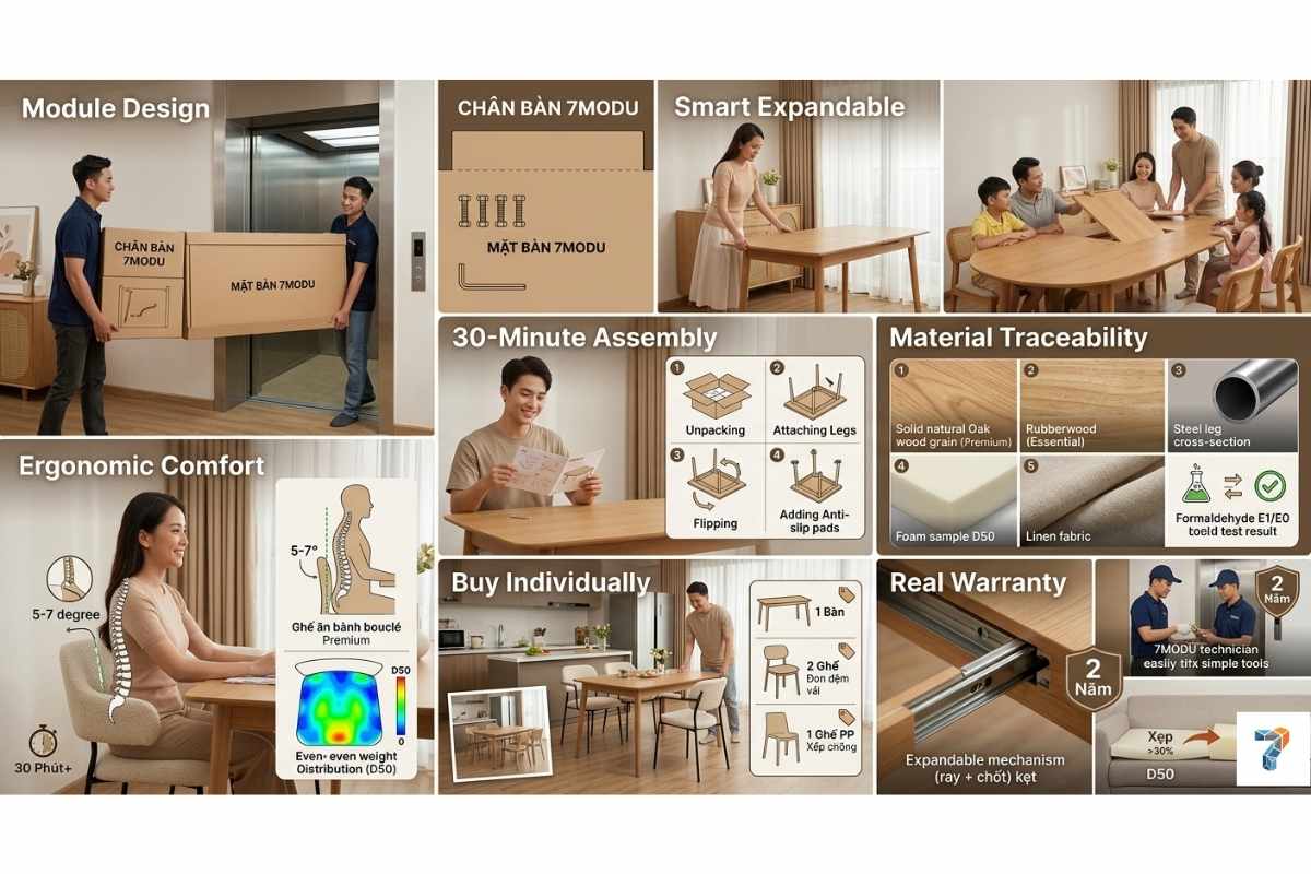 7 Lý Do Chọn Bàn Ghế Ăn 7MODU Cho Căn Hộ Của Bạn (2026)