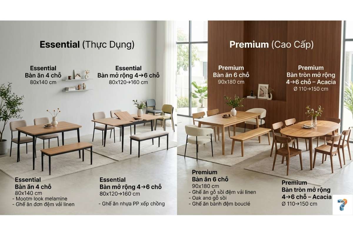 Bảng Giá Bàn Ghế Ăn 7MODU 2026 – Combo & Chi Phí Thực Tế