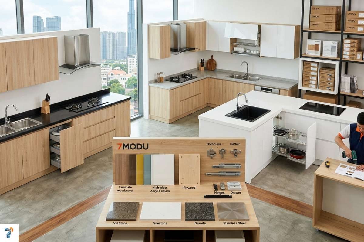 Bảng Giá Tủ Bếp Module 7MODU 2026 – Combo & Chi Phí Thực Tế