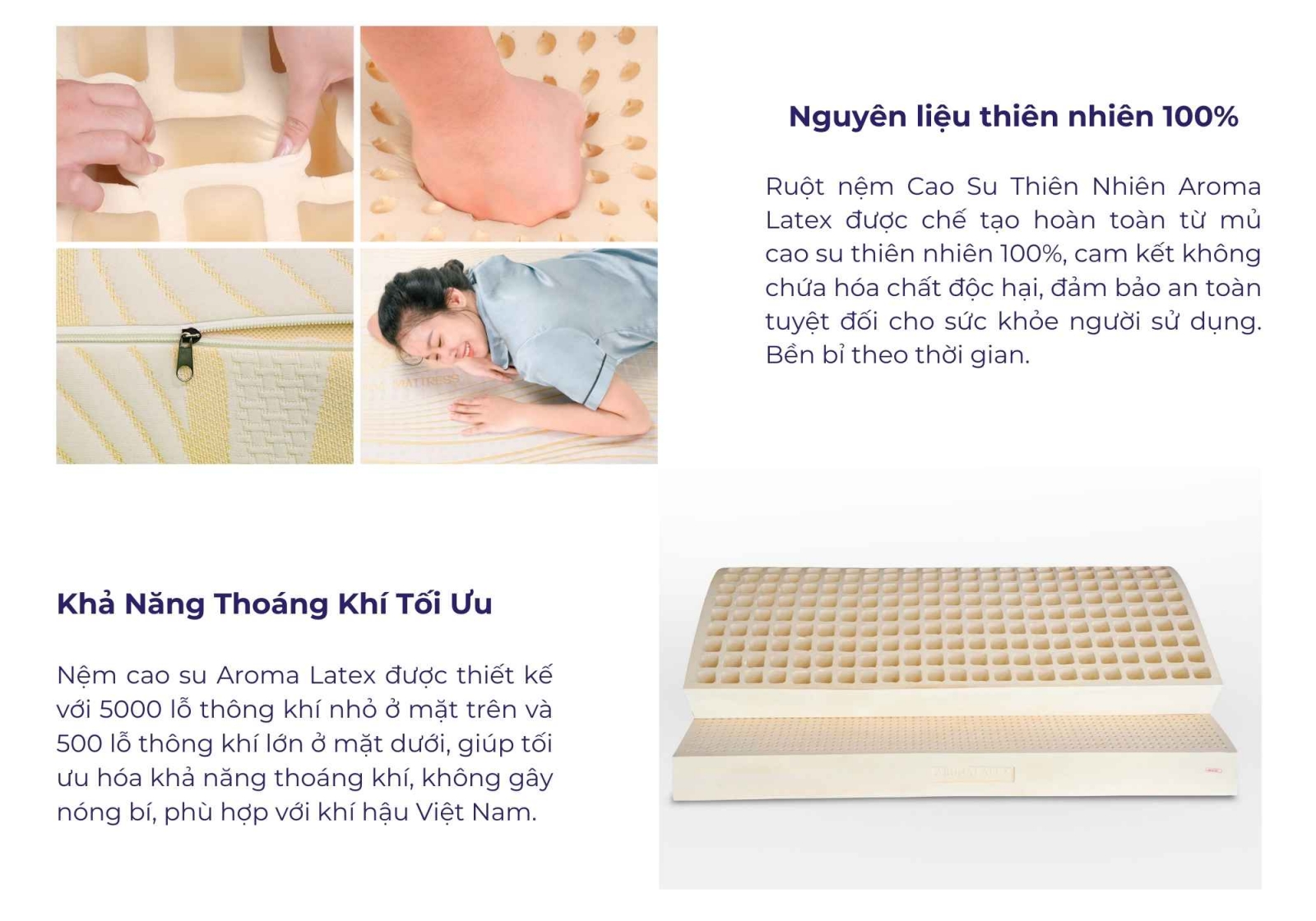 Nệm cao su thiên nhiên Aroma Latex