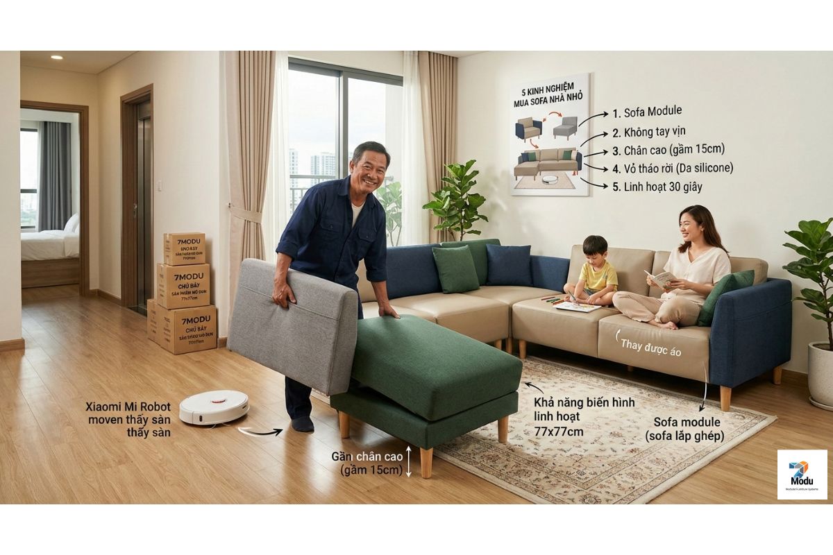 Nhà Nhỏ Nên Mua Sofa Loại Nào? 5 Gợi Ý Từ Thợ Nội Thất 7MODU