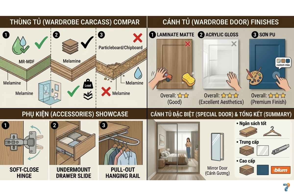 Vật Liệu Tủ Áo Module: Loại Nào Bền & Chống Ẩm Tốt Nhất? (2026)